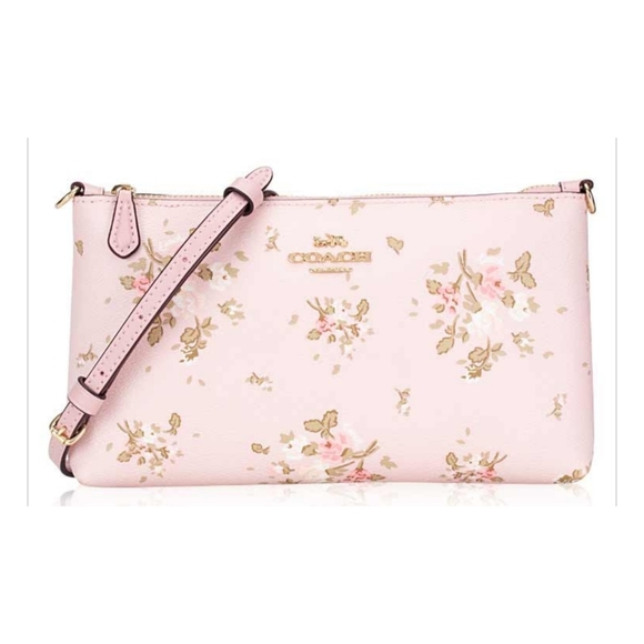 coach rose print crossbody